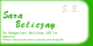 sara beliczay business card